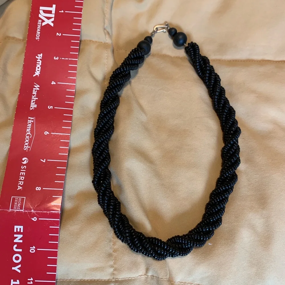 Vintage wooden bead multi strand necklace